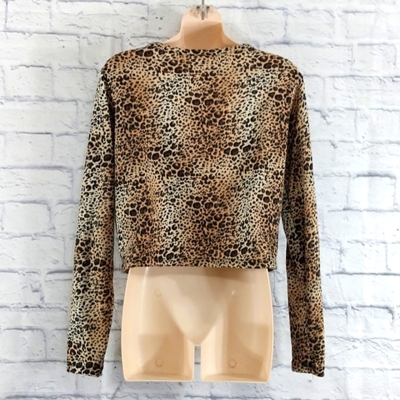 Rockwood Street Cardigan Cropped Leopard Print Sz XL - Picture 3 of 5